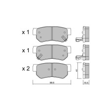 GT2i Club remblokken achter voor HYUNDAI Trajet (FO) 3.3 270pk 1999-01-2008-07-01 - GT-PC3740 - 3666618585598