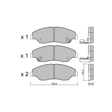 Plaquettes de frein GT2i Club Avant pour KIA Retona (CE) 2.0 i 16V 128cv 1999-06-01-2001-12-01