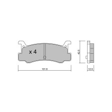 Plaquettes de frein GT2i Club Arrière pour MAZDA 323 III (BF) / Familia 1.6 GT Turbo 4WD (BF2) 150cv 1985-08-01-2004-07-01