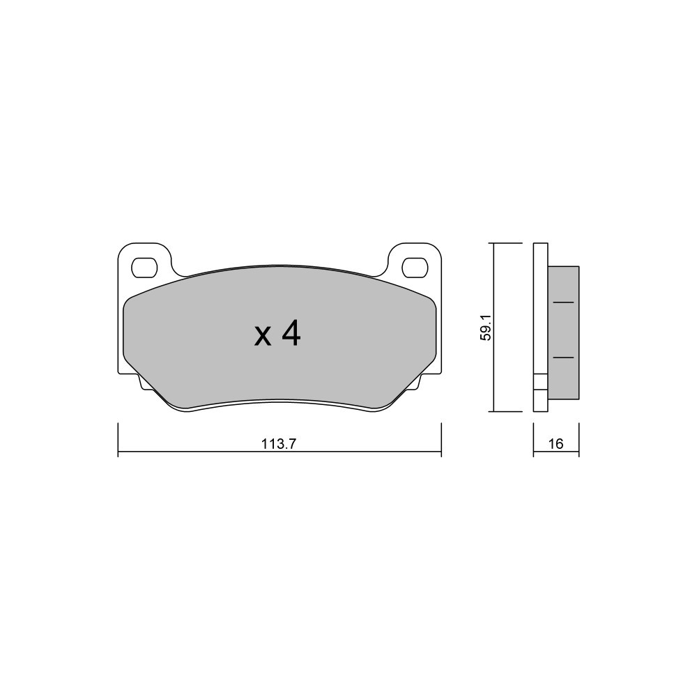 GT2i Club Front brake pads for LOTUS Exige 1.8i 16V Cup 240-260 2003-21 - Brake calipers AP Racing - GT-PC4060 - 3666618585703