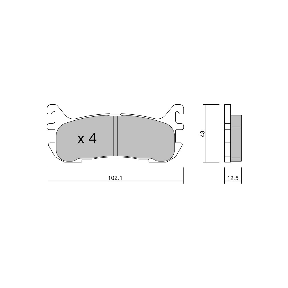 Plaquettes de frein GT2i Club Arrière pour MAZDA MX-5 II (NB) / Roadster 1.8 146cv 1998-01-01-2005-10-01 - GT-PC4080 - 3666618585710