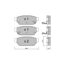 GT2i Club remblokken achter voor MITSUBISHI FTO Coupe (DE_A) 2.0 (DE3A) 200pk 1994-09-01-2001-07-01 - GT-PC4110 - 3666618585727