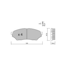 GT2i Club Avant remblokken voor MITSUBISHI Pajero Pinin (H6_W, H7_W)/IO/Montero 2.0 Flex 4WD 141pk 1999-03-01- - GT-PC4120 - 3666618585734