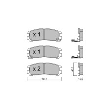 Plaquettes de frein GT2i Club Arrière pour MITSUBISHI Galant VI (EA_)/ Aspire 2.5 V6 24V 281cv 1996-09-01-2004-10-01