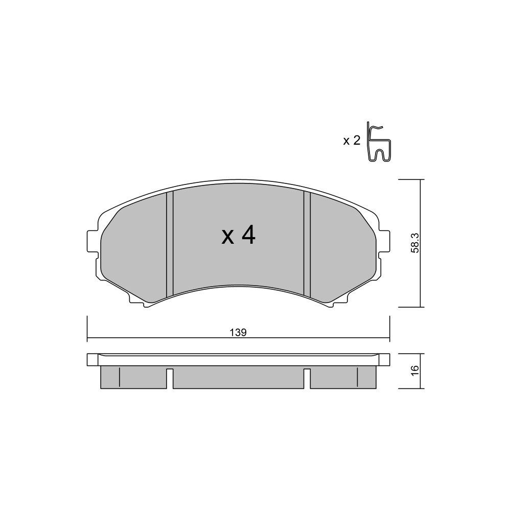 GT2i Club Front brake pads for MITSUBISHI Pajero III (V7_W, V6_W, NM, NP)/Montero/Shogun 3.8 (V67W) 251cv 2000-04-01-2007-09-01 - GT-PC4140 - 3666618585758