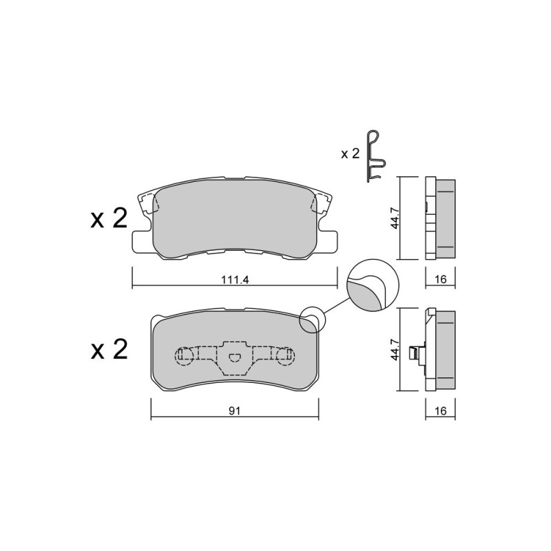 Remblokken GT2i Club Achter voor LANCIA Flavia Cabrio (JS_) 2.4 176pk 2012-03-01-2014-12-01 - GT-PC4151 - 3666618585772