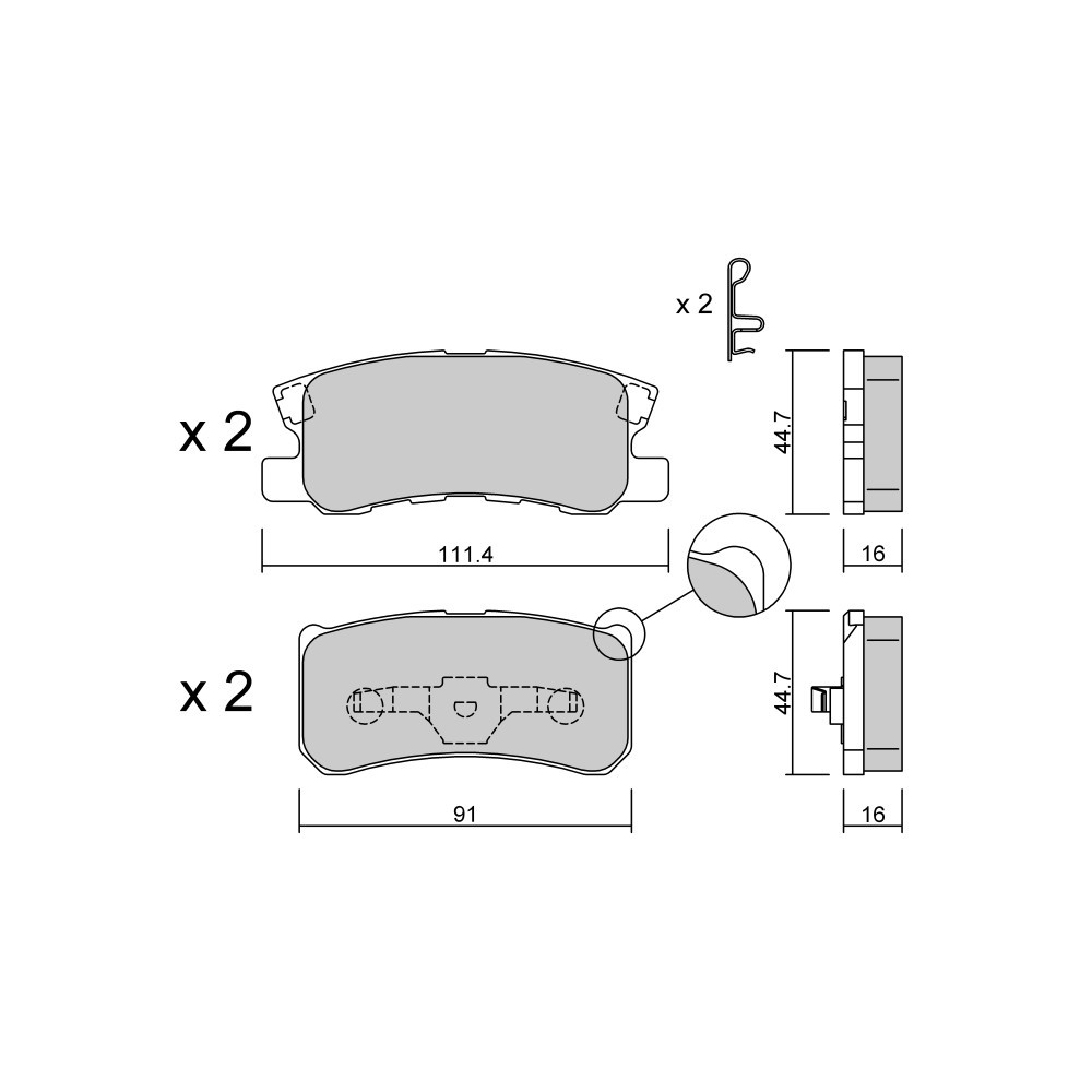 Remblokken GT2i Club Achter voor LANCIA Flavia Cabrio (JS_) 2.4 176pk 2012-03-01-2014-12-01 - GT-PC4151 - 3666618585772