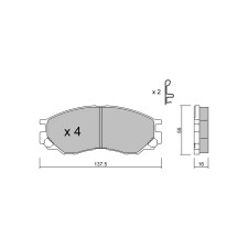 GT2i Club Avant remblokken voor MITSUBISHI Delica II / Space Gear 1.6 102pk 1994-01-01-2006-12-01 - GT-PC4160 - 3666618585789