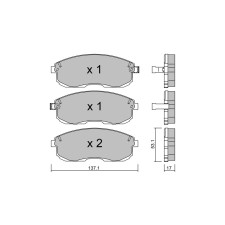 GT2i Club Front brake pads for NISSAN Altima II (L31) 3.5 245cv 2001-08-01-2006-12-31