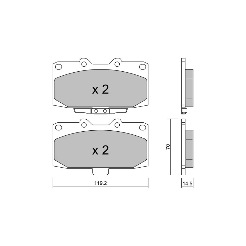 GT2i Club Front brake pads for SUBARU Impreza (GE-GH-GR-GV-G3) 2.0i 16V Turbo 4wd WRX 2008-14 - Brake calipers Sumitomo - GT-PC4280 - 3661768552759