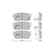 GT2i Club Avant remblokken voor SUZUKI Ignis I (FH) 1.5 Sport (RM415) 109pk 2000-10-01-2005-12-01 - GT-PC4300 - 3666618585871