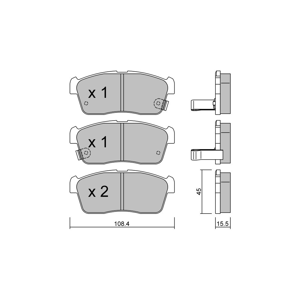 GT2i Club Front brake pads for SUZUKI Ignis I (FH) 1.5 Sport (RM415) 109cv 2000-10-01-2005-12-01 - GT-PC4300 - 3666618585871