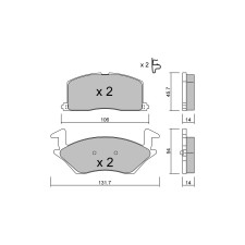 Plaquettes de frein GT2i Club Avant pour TOYOTA Starlet IV (_P8_) 1.4 D-4D (NLP10_) 75cv 1989-12-01-1996-03-01