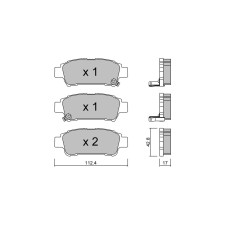 Plaquettes de frein GT2i Club Arrière pour TOYOTA Avensis Verso (_M2_)/ Ipsum 3.0 (MCR30W) 221cv 2001-05-01-2011-12-01