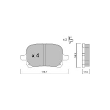 GT2i Club Front brake pads for LEXUS ES I (VCV10_, VZV21_) 300 (MCU10_) 223cv 1989-12-01-1997-12-01