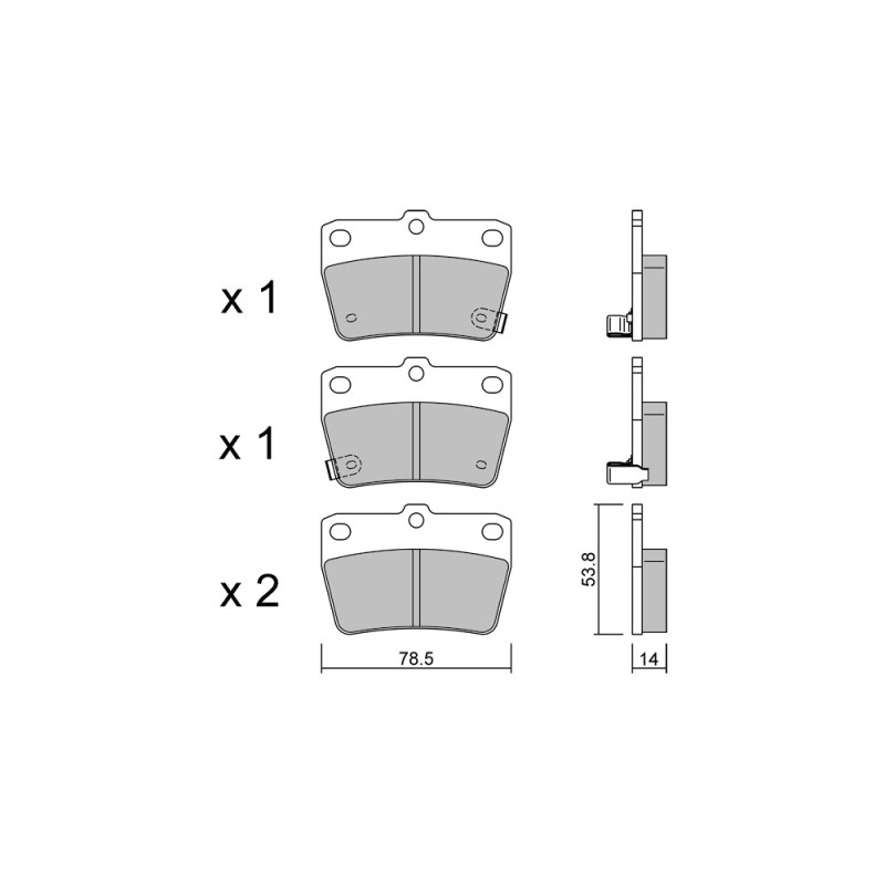Remblokken GT2i Club Achter voor TOYOTA Rav 4 II (_A2_) 3.5 4WD 200pk 2000-05-01-2005-11-01 - GT-PC4460 - 3666618586021