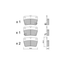 GT2i Club Rear brake pads for TOYOTA Rav 4 II (_A2_) 3.5 4WD 200cv 2000-05-01-2005-11-01