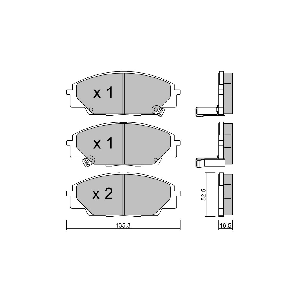 GT2i Club Avant remblokken voor HONDA Civic (FN-FK) 2.0i 16V V-TEC Type R 2006-12 - Akebono remklauwen - GT-PC4500 - 3661768238134