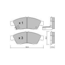 Plaquettes de frein GT2i Club Avant pour SUZUKI Liana Hatchback/ Escudo/ Aerio 1.5 (RH415) 111cv 2001-07-01-2007-12-01