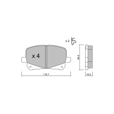 GT2i Club Avant remblokken voor TOYOTA Previa II (_R3_)/ Estima/ Tarago 3.0 (MCR30W) 221pk 2000-02-01-2006-02-01 - GT-PC4590 - 3666618586076