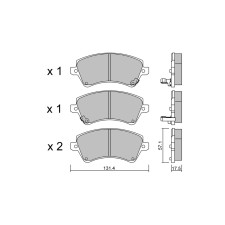 Plaquettes de frein GT2i Club Avant pour TOYOTA Corolla VII (_E12_)/ Altis 1.8 VVTL-i TS (ZZE123_) 225cv 2000-08-01-2008-03-01