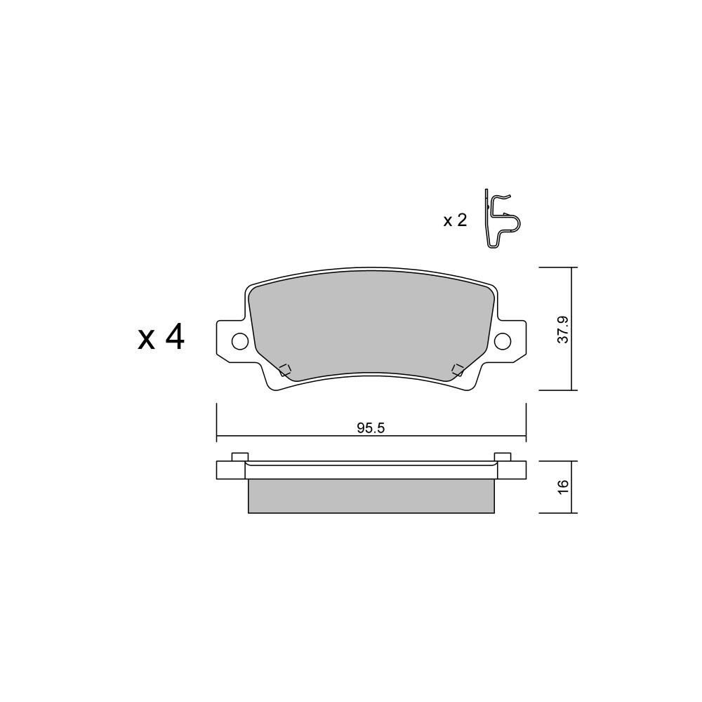 GT2i Club Rear brake pads for TOYOTA Corolla VII (E12_)/ Altis 1.8 VVTL-i TS 225cv 2000-08-01-2008-03-01 - GT-PC4630 - 3666618586090