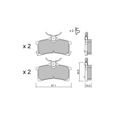 Remblokken GT2i Club Achter voor TOYOTA Avensis I Liftback (_T22_) 2.0 VVTi (AZT250_) 155pk 1997-09-01-2003-02-01 - GT-PC4650 - 3666618586113