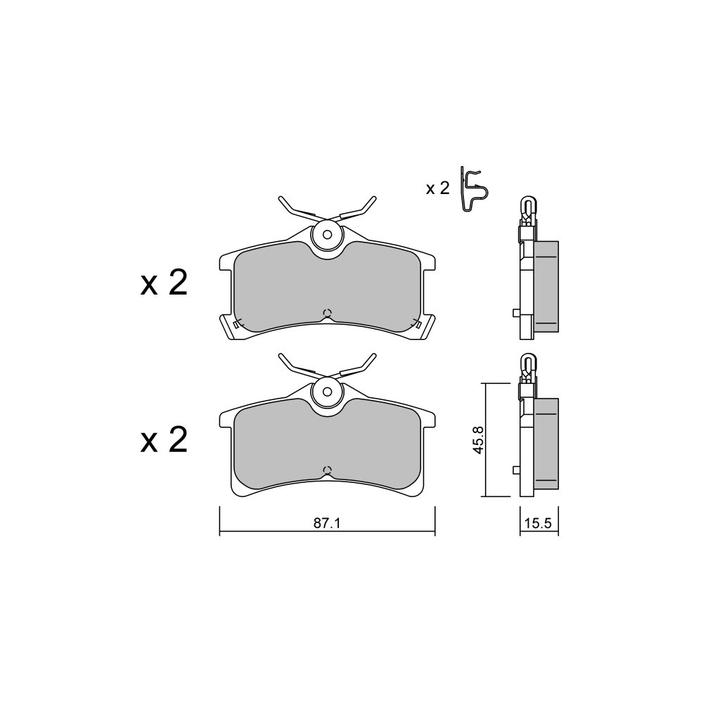 GT2i Club Rear brake pads for TOYOTA Avensis I Liftback (_T22_) 2.0 VVTi (AZT250_) 155cv 1997-09-01-2003-02-01 - GT-PC4650 - 3666618586113