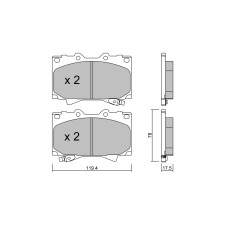 GT2i Club Front brake pads for LEXUS LX II (UZJ100) 470 (UZJ100_) 275cv 1998-05-01-2008-03-01