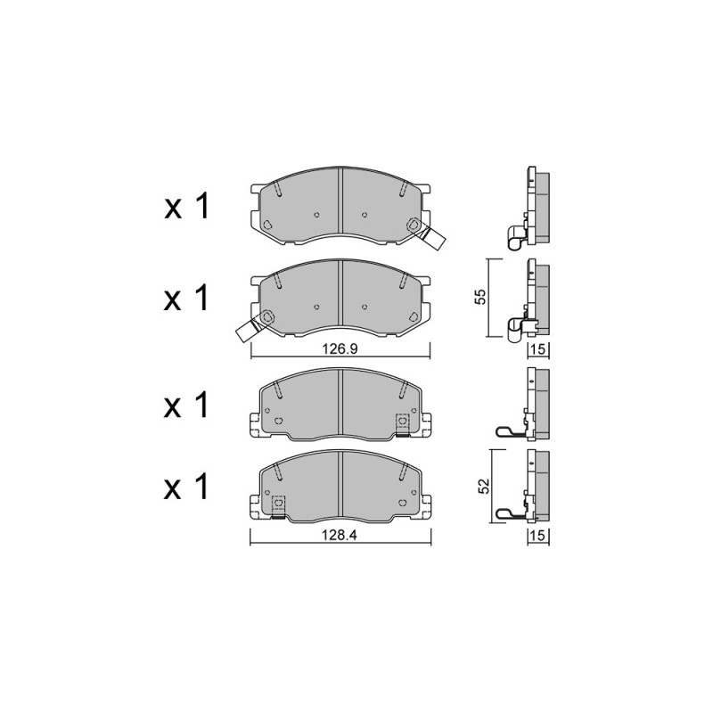 GT2i Club Avant remblokken voor TOYOTA Previa I (_R1_, _R2_)/ Estima / Tarago 3.0 244pk 1990-01-2000-08-01 - GT-PC4720 - 3666618586175