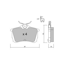 Plaquettes de frein GT2i Club Arrière pour HONDA Accord VII Coupe (CM) 3.0 V6 (CM7) 245cv 2003-07-01-