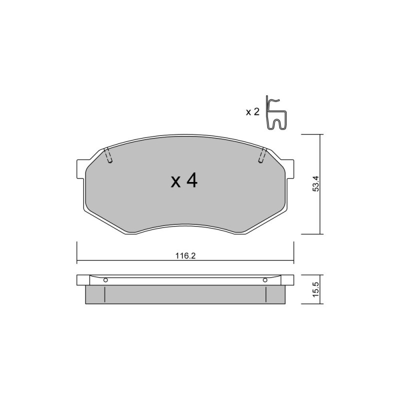 GT2i Club Avant remblokken voor MAZDA 929 III (HC) 3.0 191pk 1987-05-01-1991-08-01 - GT-PC4870 - 3666618586236