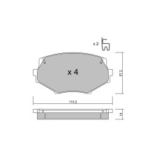 GT2i Club Front brake pads for MAZDA MX-5 II (NB) 1.6i 16V, 1.8i 16V 1998-05 - Brake calipers Sumitomo