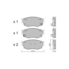 GT2i Club Front brake pads for MAZDA 6 I SW (GY) / Atenza 2.0 142cv 2002-01-01-2008-02-01