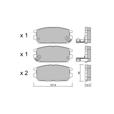 Plaquettes de frein GT2i Club Arrière pour MITSUBISHI Sigma IV SW (F0_W) 3.0 V6 (K96W) 177cv 1992-06-01-1996-10-01