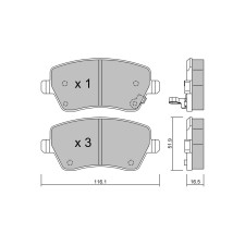 Plaquettes de frein GT2i Club Avant pour SUZUKI Swift III (MZ, EZ) 1.6 (RS 416) 126cv 2005-02-01-