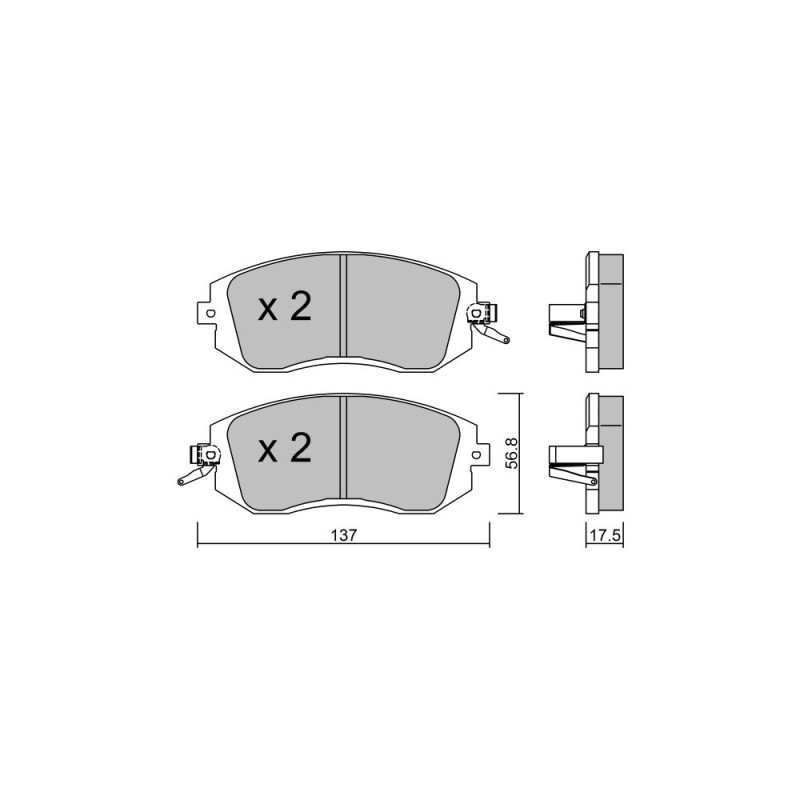 GT2i Club Avant remblokken voor SUBARU BRZ I 2.5 GT AWD (BM9) 286pk 2012-06-01- - GT-PC5161 - 3666618586373