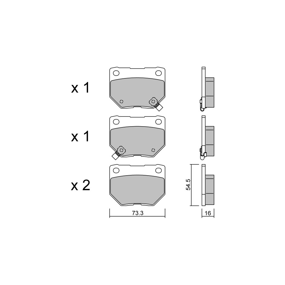 GT2i Club Rear brake pads for SUBARU Impreza (GE-GH-GR-GV-G3) 2.0i 16V Turbo 4wd WRX 2008-14 - Brake calipers Sumitomo - GT-PC5170 - 3666618586380