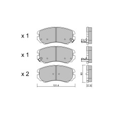Plaquettes de frein GT2i Club Avant pour KIA Magentis II (MG)/ Lotze 2.7 V6 194cv 2005-10-01-2010-12-01