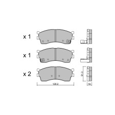 Pastiglie freno anteriori GT2i Club per KIA Shuma I (FB) / Sephia 2.0 CVVT 139cv 1996-09-01-2001-12-01 - GT-PC5280 - 3666618586472