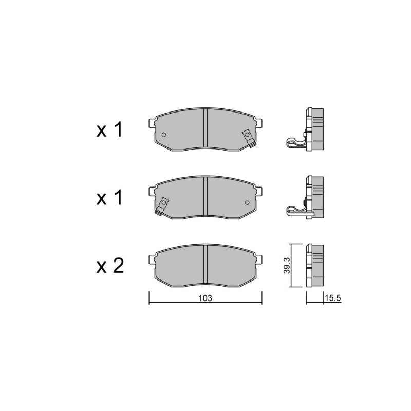 GT2i Club Achterremblokken voor HYUNDAI Galloper II (JK-01) 2.0 139pk 1997-02-01-2003-12-01 - GT-PC5300 - 3666618586502