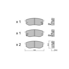 GT2i Club Achterremblokken voor HYUNDAI Galloper II (JK-01) 2.0 139pk 1997-02-01-2003-12-01 - GT-PC5300 - 3666618586502