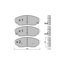 GT2i Club Avant remblokken voor KIA Sorento I (JC) 3.8 4WD 267pk 2002-08-01- - GT-PC5310 - 3666618586519