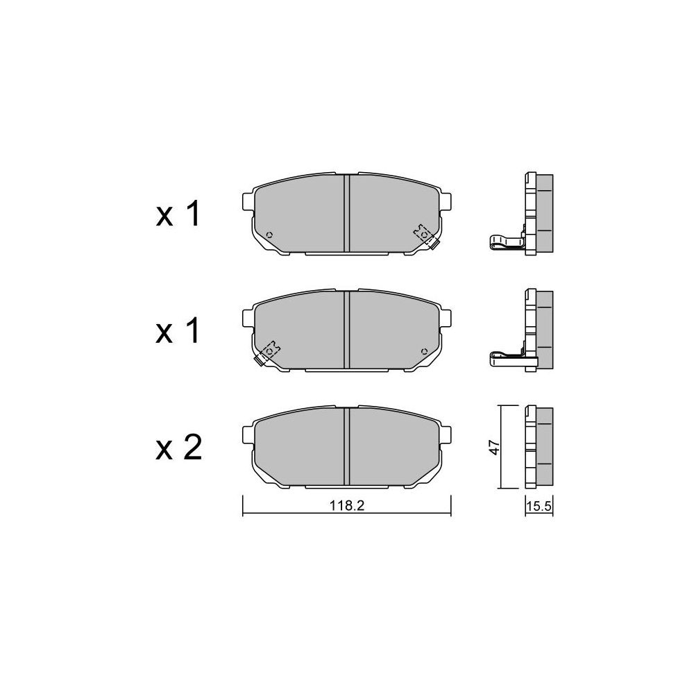 GT2i Club Rear brake pads for KIA Sorento I (JC) 3.8 4WD 267cv 2002-08-01- - GT-PC5320 - 3666618586526