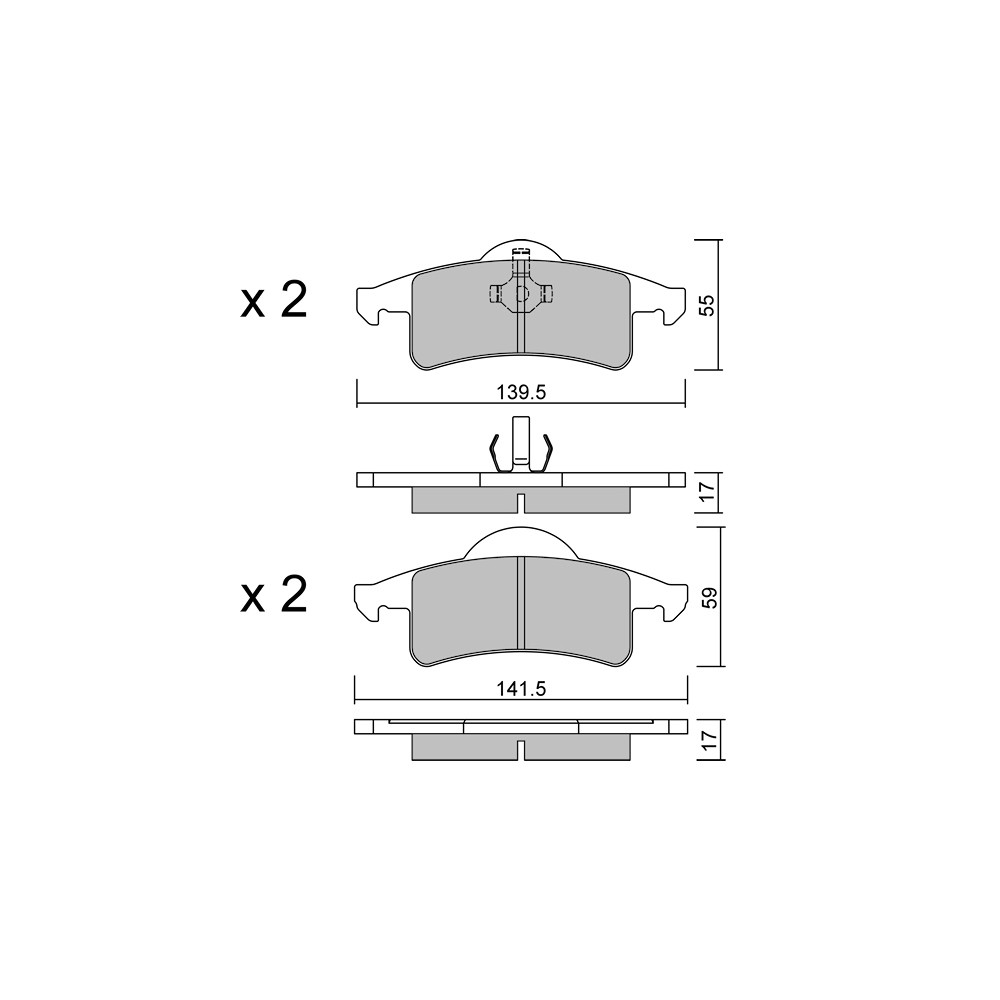 Plaquettes de frein GT2i Club Arrière pour JEEP Grand Cherokee II (WJ, WG) 4.7 V8 4x4 259cv 1998-09-01-2005-09-01 - GT-PC5420 - 3666618586557