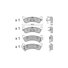GT2i Club Rear brake pads for JEEP Grand Cherokee I (ZJ) 5.2 i 4x4 (ZJ) 215cv 1991-09-01-1999-04-01