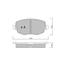 GT2i Club Avant remblokken voor LANCIA Ypsilon I (843_) 1.4 16V 96pk 2003-10-01-2011-12-01 - GT-PC5440 - 3666618586571