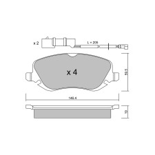 Pastiglie freno anteriori GT2i Club per LANCIA Thesis (841_) 3.2 V6 230cv 2002-07-01-2009-07-01