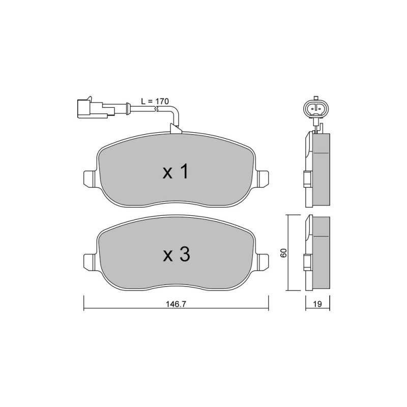 GT2i Club Avant remblokken voor FIAT Croma II (194_) 2.0 HDi 109pk 2005-06-01-2011-12-01 - GT-PC5461 - 3666618586618