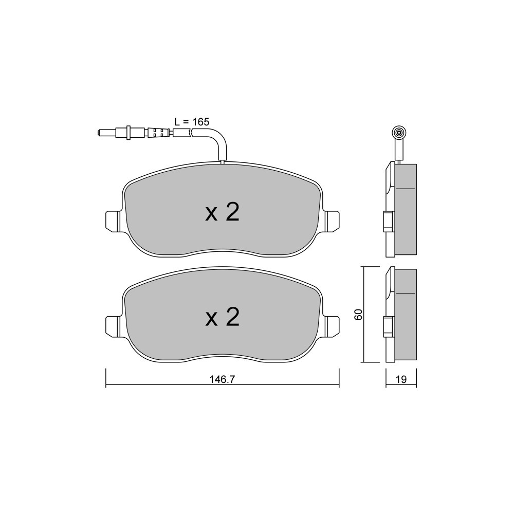 GT2i Club Front brake pads for PEUGEOT 807 (E) 2.0 HDi 164cv 2002-06-01- - GT-PC5462 - 3666618586625